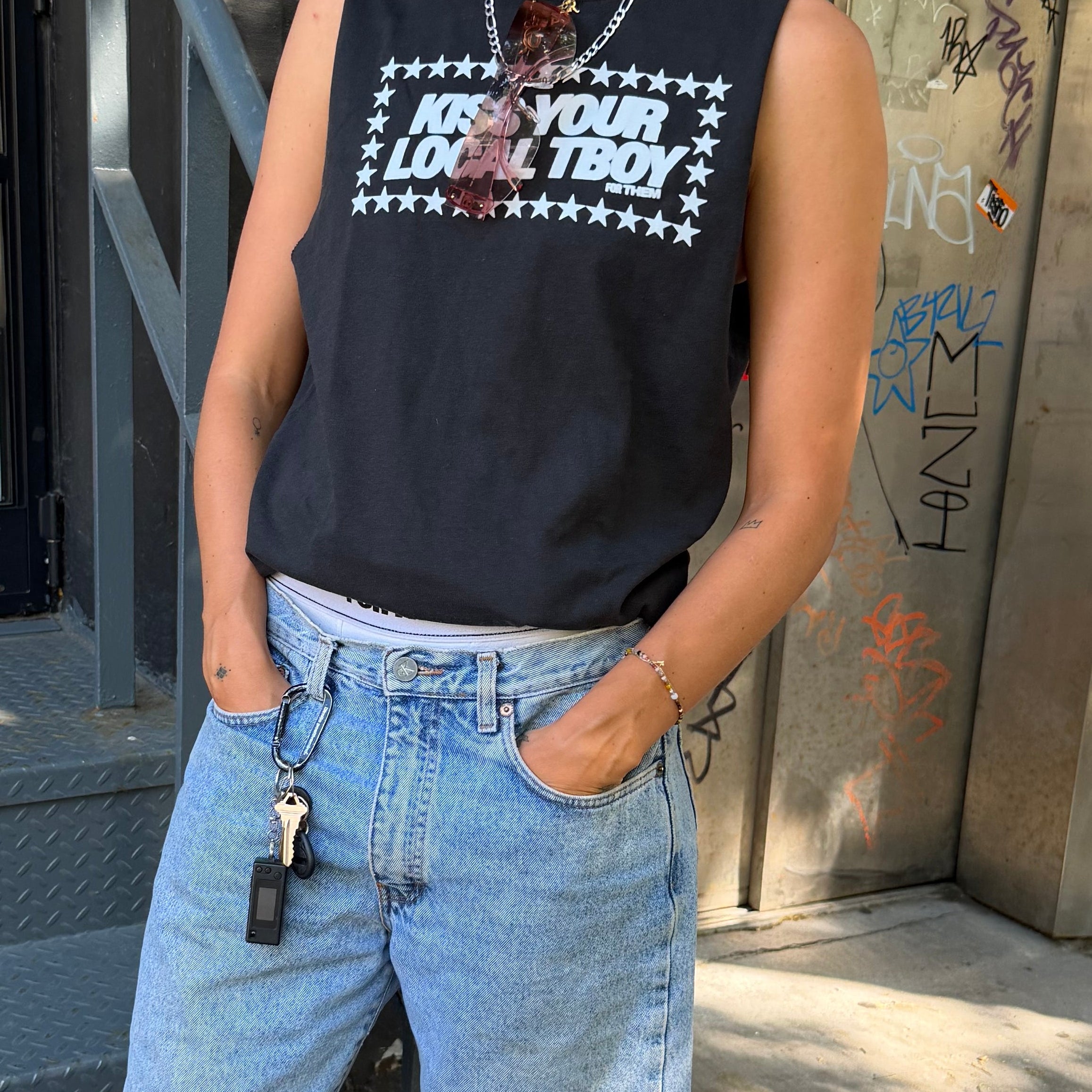 Kiss Your Local TBoy Heavy Faded Tank