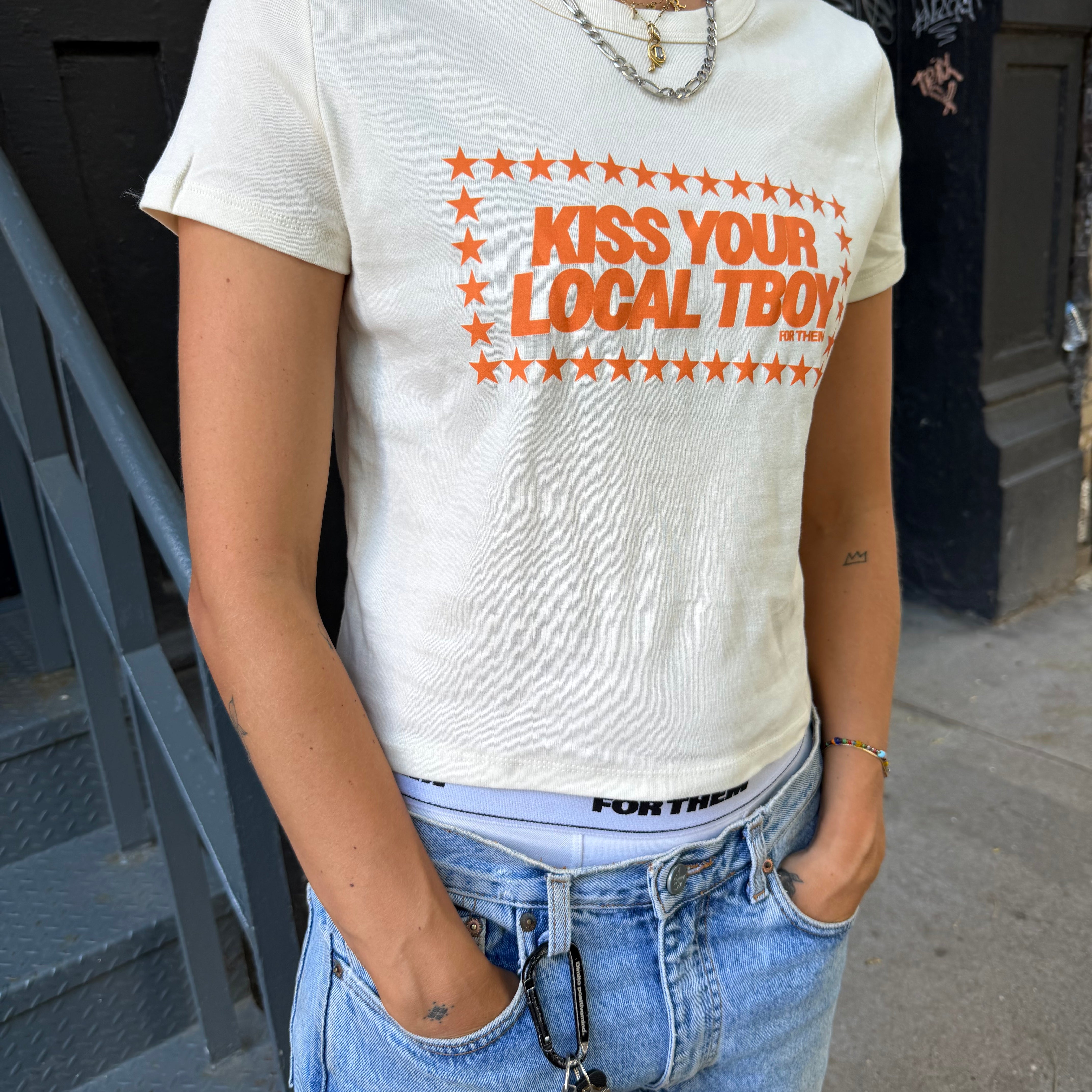Kiss Your Local TBoy Rib Baby Tee